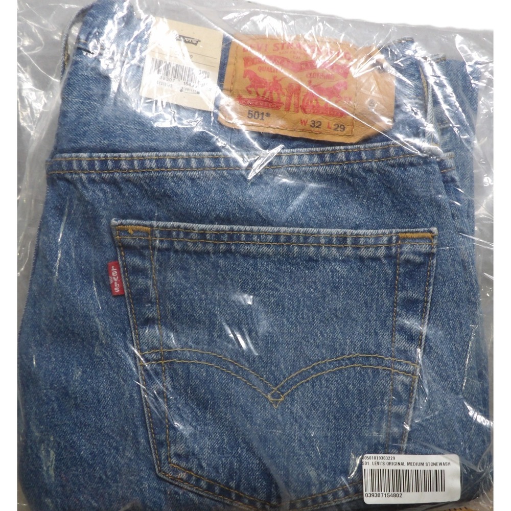 Levi's 501 Original Straight Leg Medium Stonewash Cotton Men Jeans W32x29 Casual